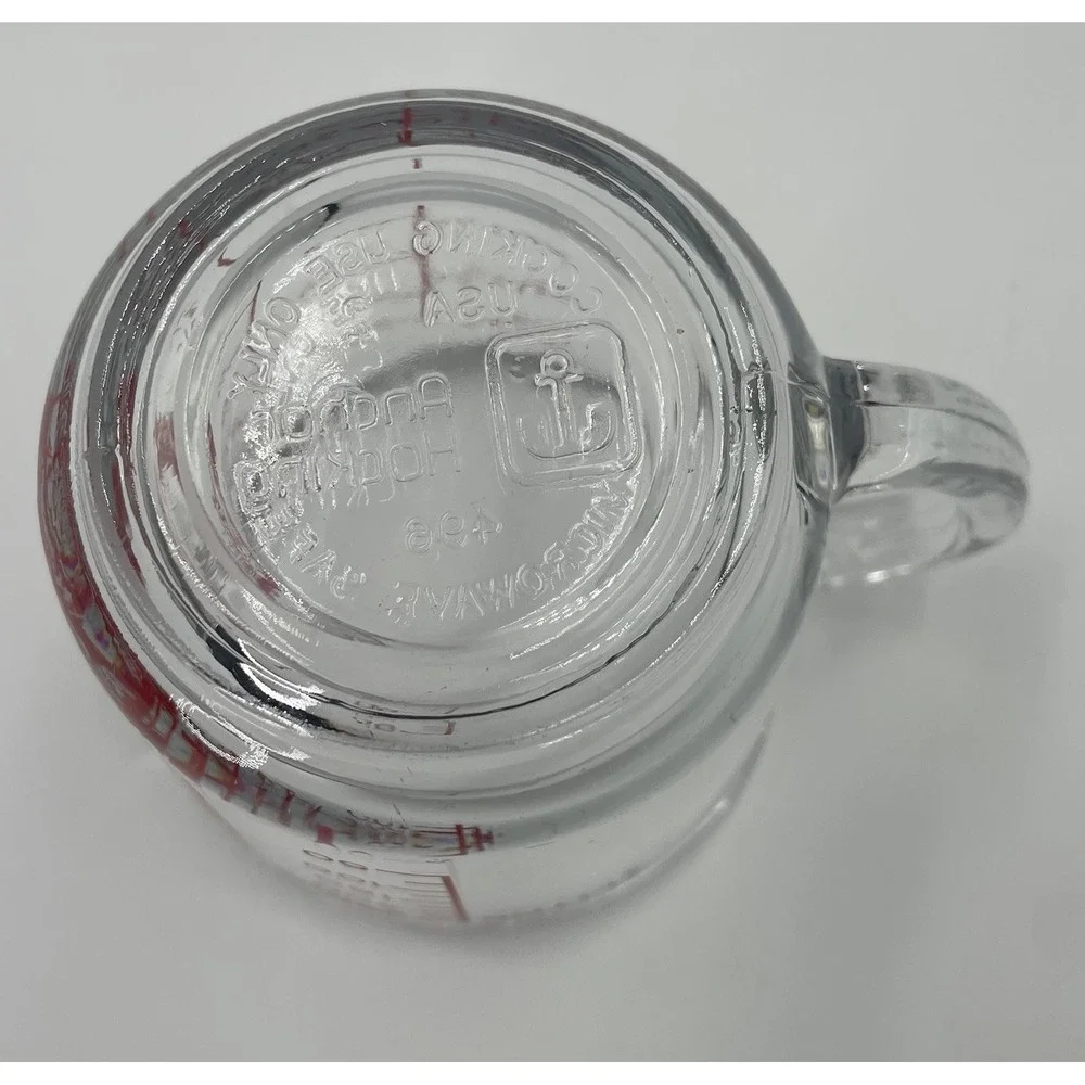 Vintage ANCHOR HOCKING OVEN BASICS- 1 CUP Glass Measuring Cup-#496 EXCELLENT